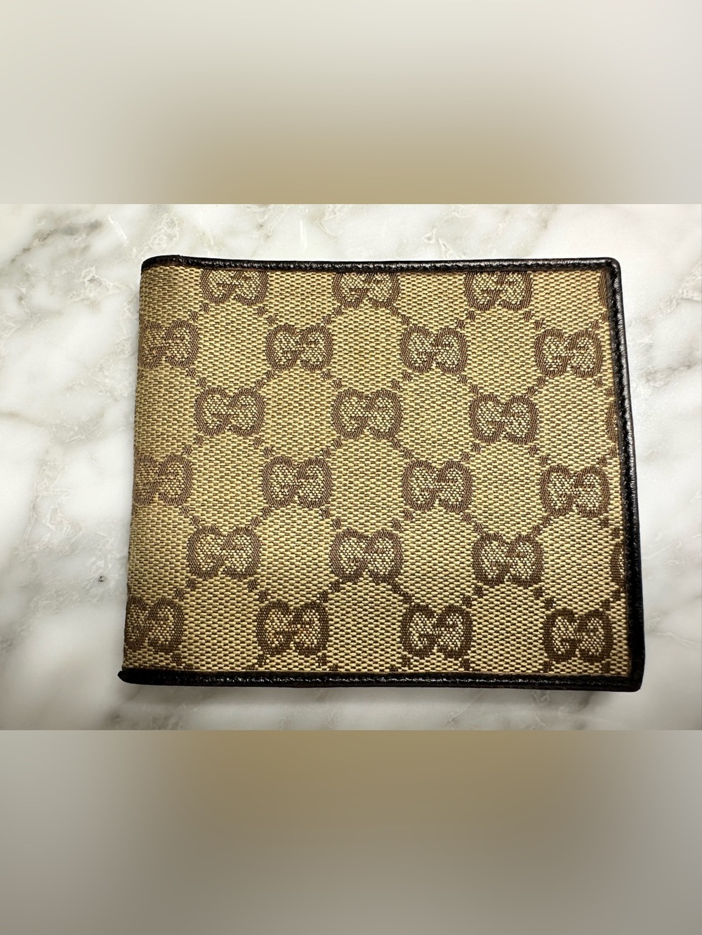 Gucci Beige and Brown GG Canvas Wallet